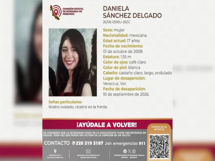Imagen relacionada con la desaparición estudiante Veracruz y la búsqueda de Daniela
