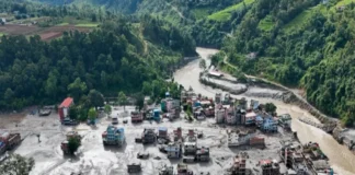 Tras el deslave catastrófico, Nepal exige justicia climática Imagen del desastre en Nepal tras el deslave del glaciar