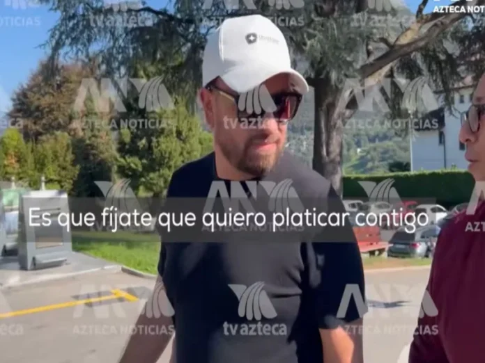 Empresario Olán en Suiza frente a la cámara Empresario Olán Suiza localizado por Azteca
