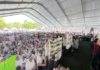 Abucheos y protestas marcan la gira Sheinbaum en su Segundo Informe Imagen de la gira sheinbaum con manifestantes lanzando abucheos en Colima