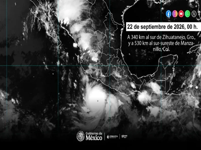 Huracán Polo categoría 5 sobre el Pacífico Imagen del huracán Polo en categoría 5 sobre el Pacífico mexicano