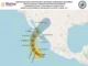 Protección Civil alerta a la población a tomar medidas por lluvias fuertes en al menos 12 estados Imagen que muestra la alerta de lluvias fuertes emitida por Protección Civil