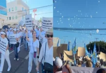 «Sinaloa ponte de pie»: cientos de ciudadanos salen a las calles de Culiacán para exigir paz Manifestantes participando en la Marcha de la paz en Culiacán