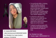 Veracruz: deudos de mujer asesinada en EU piden ayuda para repatriar su cuerpo Campaña de repatriación del cuerpo de Yesli Yaneth desde EE.UU.