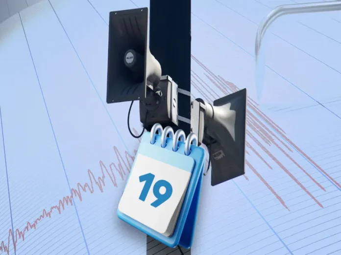 Participantes escuchando la alerta del Segundo Simulacro Nacional 2026 Alerta del segundo simulacro nacional activada en celulares en México