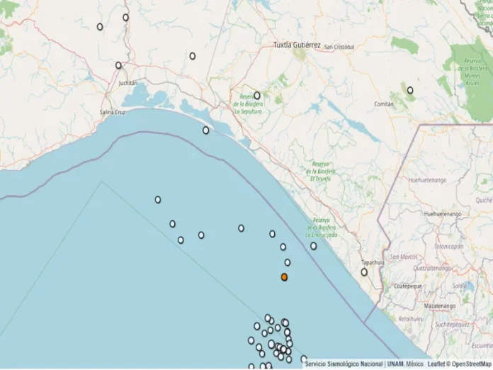 Sismo magnitud 4.3 en Oaxaca y Chiapas Imagen del sismo magnitud 4.3 que sacudió Oaxaca y Chiapas