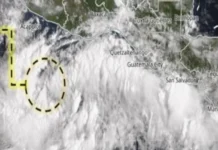 Se forma la tormenta «Rachel» en el Pacífico y afectará con lluvias fuertes a dos estados Imagen de la tormenta Rachel acercándose a la costa
