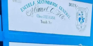 Por amenazas, suspenden clases en secundaria de Veracruz Imagen de amenazas escolares pintadas en la pared de la escuela