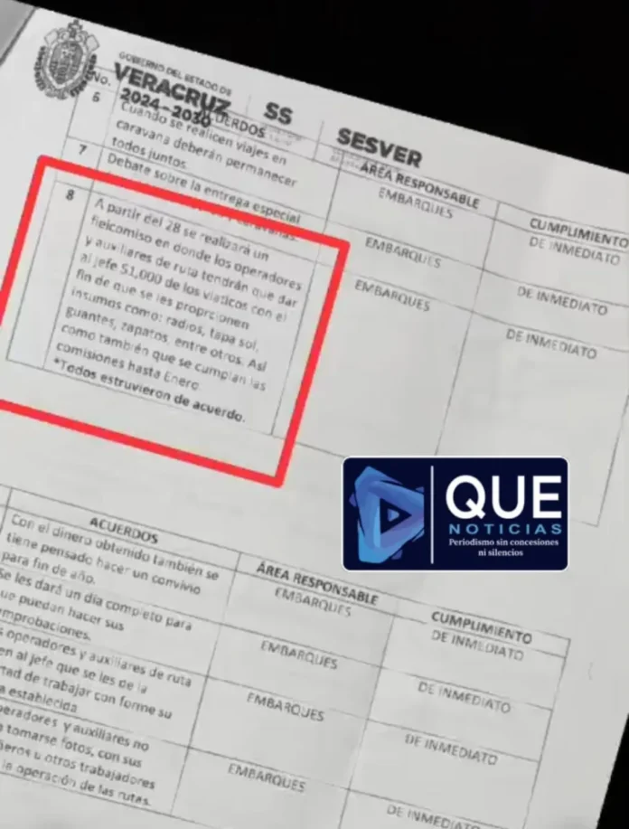 Choferes de SESVER entregando aportaciones Choferes de SESVER realizando aportaciones SESVER obligatorias