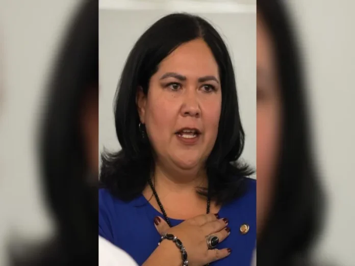 Detención de Alejandra León en la frontera de Calexico Imagen del arresto de Alejandra León en la garita de Calexico