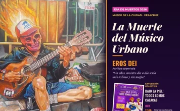 Hoy, en el Museo de la Ciudad, de Veracruz la exposición «Bajo la Piel: Todos somos calacas» Imagen de la exposición Bajo la piel con obras de Eros Dei