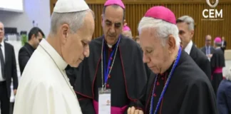 La crisis de desaparecidos llega al Papa León: Episcopado Mexicano le entrega libro con cientos de casos Imagen de la entrega del libro que aborda la crisis de desaparecidos