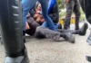 Con gas y chorros a presión, gobierno de Lemus reprime protesta por la crisis hídrica en Guadalajara Protesta por la crisis hídrica Guadalajara frente a Casa Jalisco