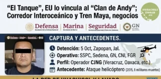 «El Tanque», EU lo vincula al «Clan de Andy»; Corredor Interoceánico y Tren Maya, negocios Captura de El Tanque, líder del CJNG en Veracruz, durante operativo federal