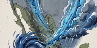 Frente frío 3 y masa polar provocarán fuertes lluvias y bajas temperaturas en el país Imagen del frente frío 3 generando lluvias intensas en Veracruz