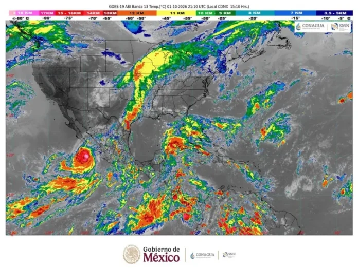 Huracán Rachel categoría 3 sobre Baja California Sur Imagen del huracán Rachel en categoría 3 sobre la costa de Baja California Sur