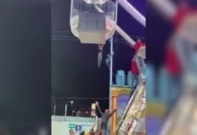 Niño queda suspendido de una canastilla mientras operaba rueda de la fortuna en feria de Torreón Niño suspendido feria colgando de la rueda de la fortuna en la feria de Torreón