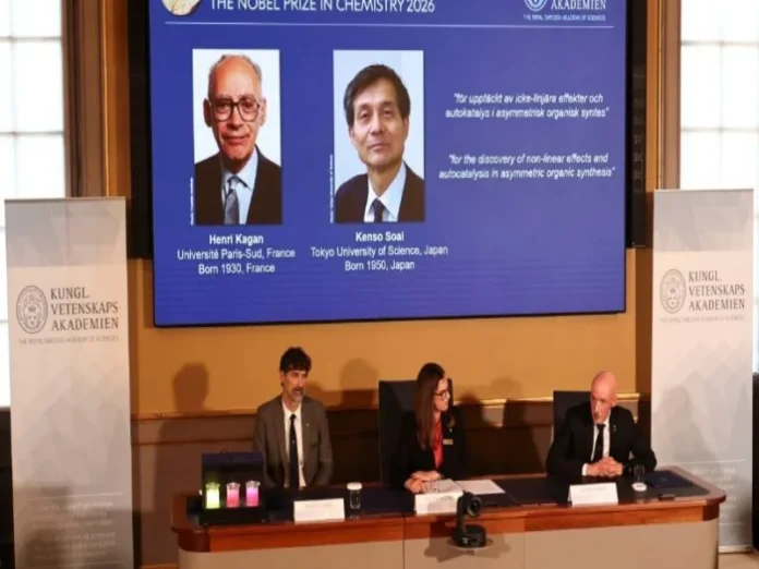 Henri Kagan y Kenso Soai reciben el Nobel química 2026 Imagen del Nobel química otorgado a Kagan y Soai