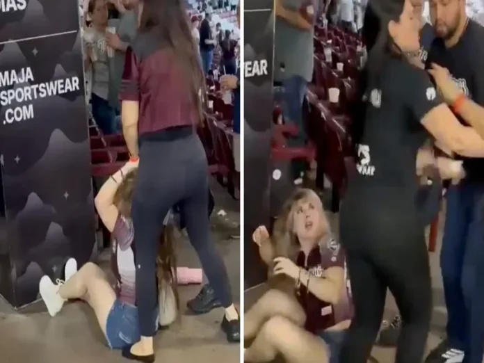 Imagen que muestra la pelea mujeres estadio en el Estadio Juan Ley Fong