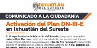 Activan Plan DN-III-E en Ixhuatlán del Sureste ante efectos del frente frío número 2 Ejército activando el Plan DN-III-E ante inundaciones en Ixhuatlán del Sureste