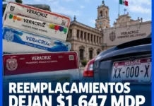Reemplacamiento dejan mil 647 mdp al gobierno de Veracruz y viene otro en 2027 Imagen del reemplazamiento vehicular Veracruz mostrando placas nuevas