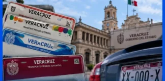 Reemplacamiento dejan mil 647 mdp al gobierno de Veracruz y viene otro en 2027 Imagen del reemplazamiento vehicular Veracruz mostrando placas nuevas