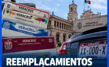 Reemplacamiento dejan mil 647 mdp al gobierno de Veracruz y viene otro en 2027 Imagen del reemplazamiento vehicular Veracruz mostrando placas nuevas
