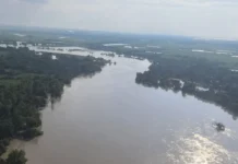 El río Pánuco sigue creciendo, aunque las autoridades de Tampico descartan riesgo para la población Imagen del río Pánuco con nivel de 4.1 metros sin riesgo