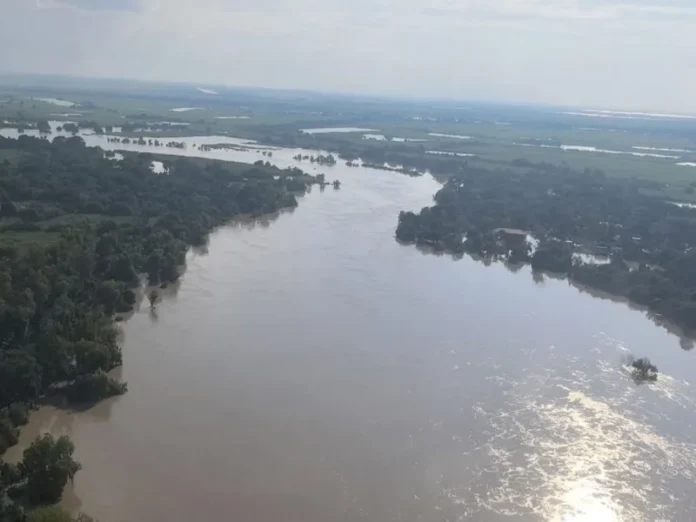 Nivel del río Pánuco en Tampico a 4.1 metros Imagen del río Pánuco con nivel de 4.1 metros sin riesgo