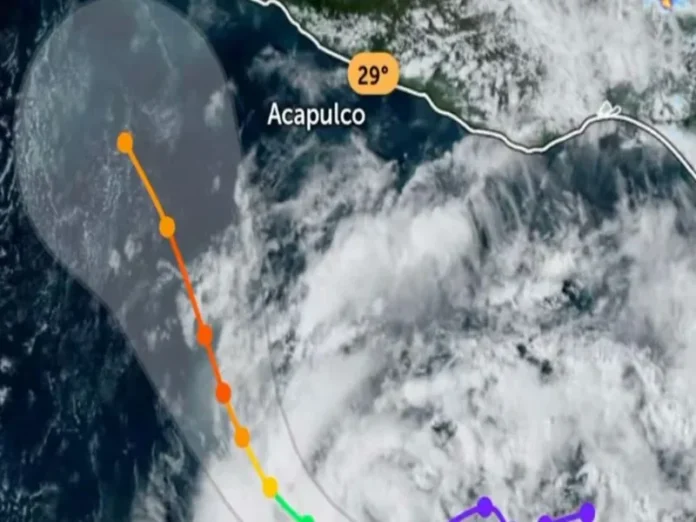 Imagen de la tormenta tropical Vance en el océano Pacífico